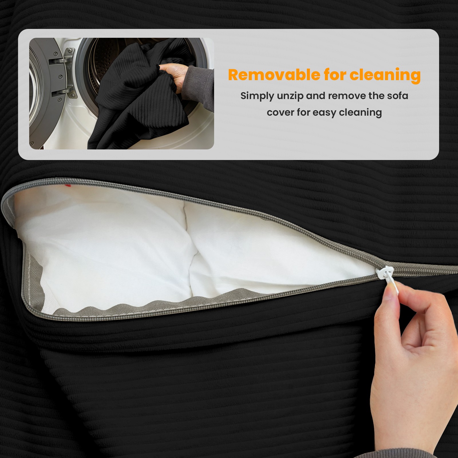 Foldable Kid Bean Bag Chair Corduroy Bed Compression Floor Lounger Sofa Washable