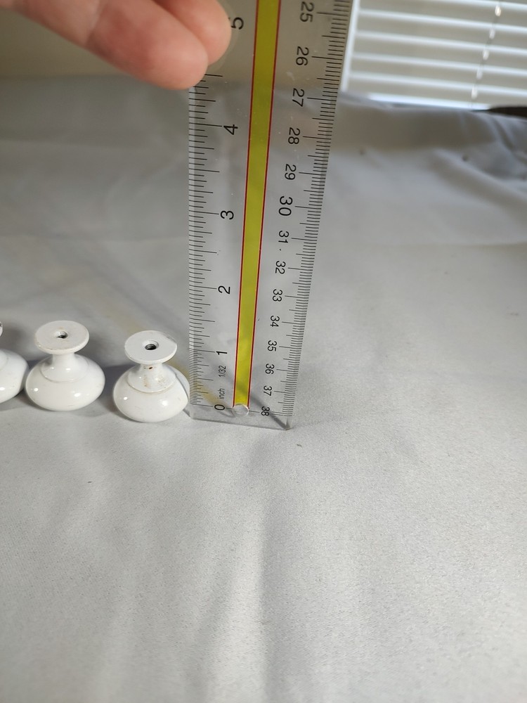 Drawer Pull's: Drawer Knob's Mushroom Shape Metal Knobs Painted White qty 5