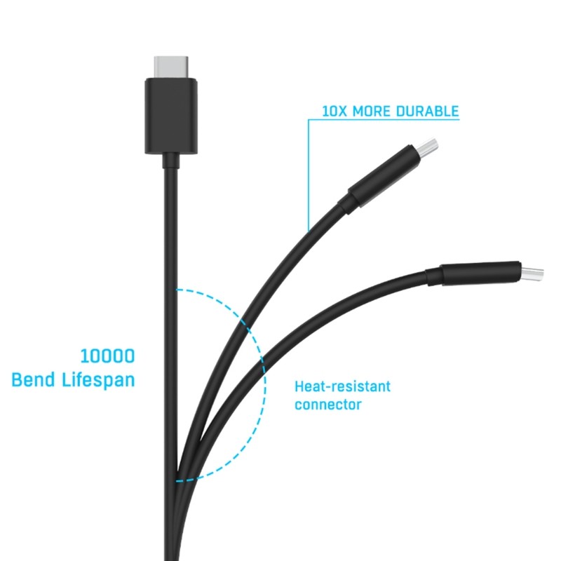 2 In 1 Charging Cable For Controller Type C Charger