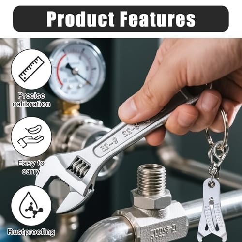 5PC Precision Thread Checker Keychain Set, Bolt Size Finder Tool with Mini