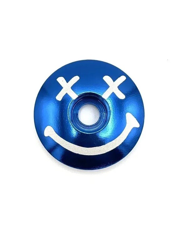 Smiley Face - Threadless Bicycle Headset Stem Cap 1 1/8" Smile