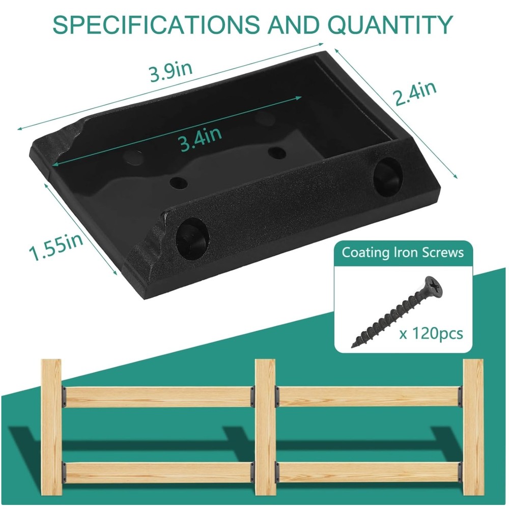20pcs Deck Railing Brackets - 2x4 Wood Post Connectors