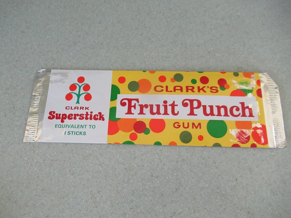 Clark's Fruit Punch Superstick chewing gum package