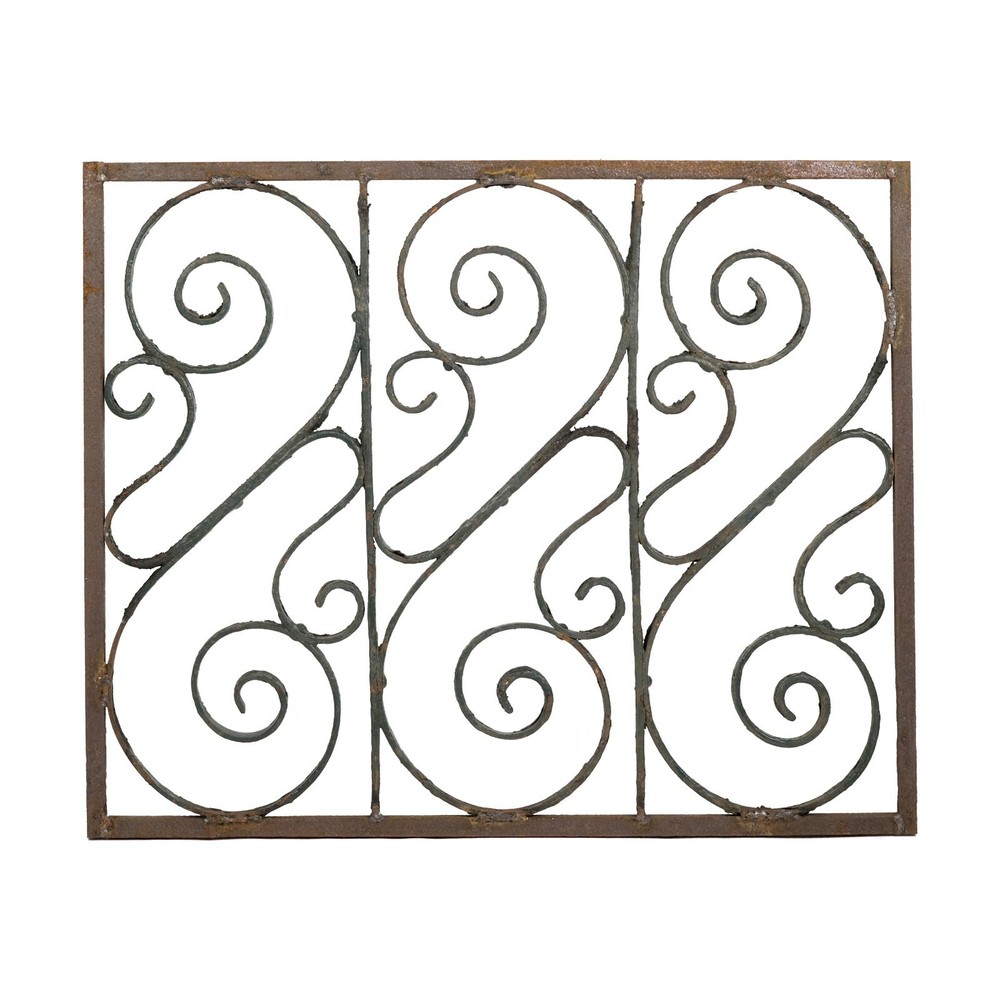 1900s Wrought Iron S Scroll Curve Panel