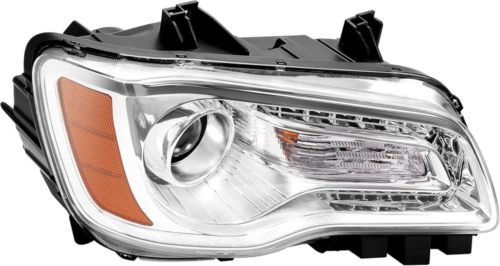 Halogen Headlight Assembly Compatible with 2011-2023 Chrysler 300 DRL Chrome....