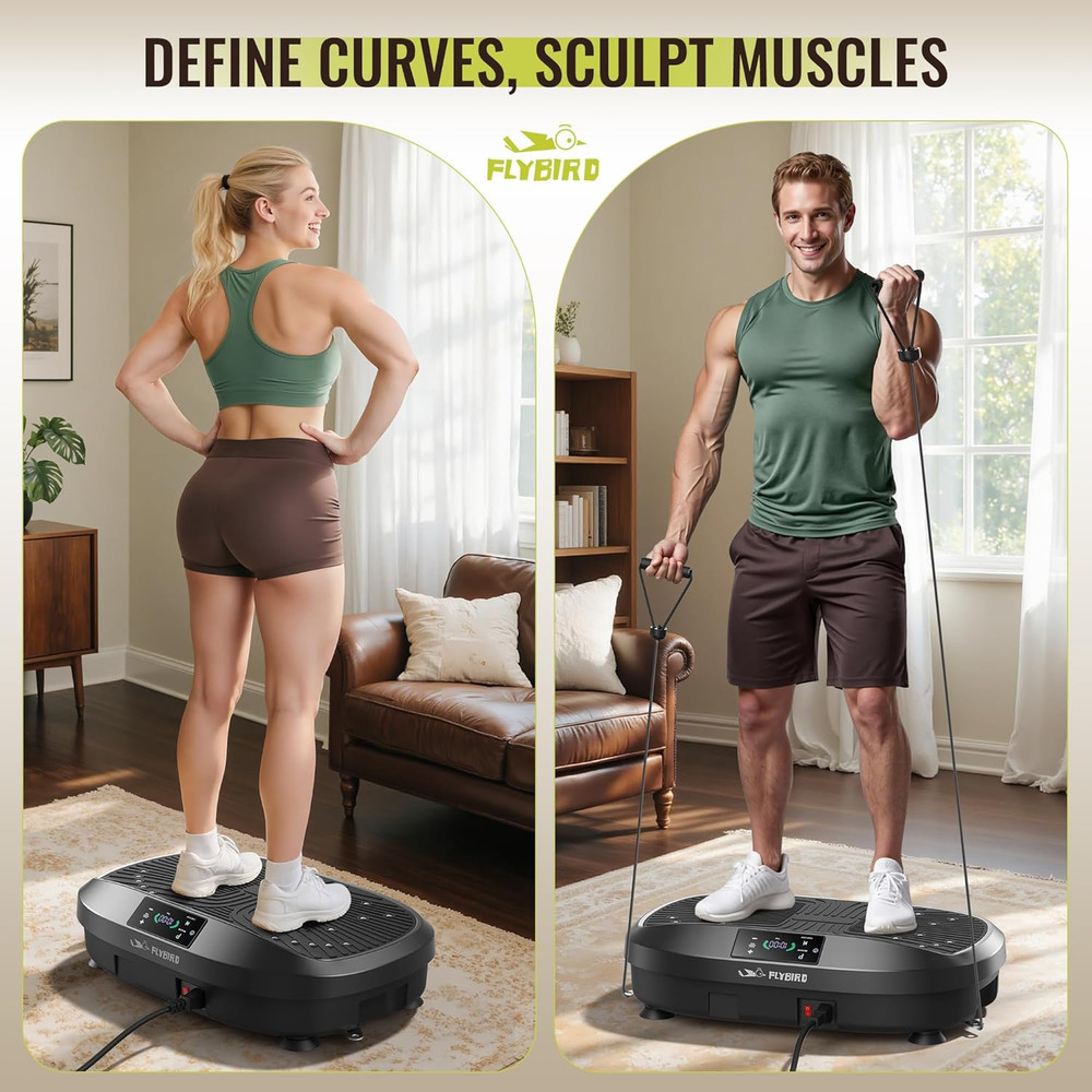 FLYBIRD Vibration Plate Exercise Machine, Adjustable Speed High Intensity Vibrat