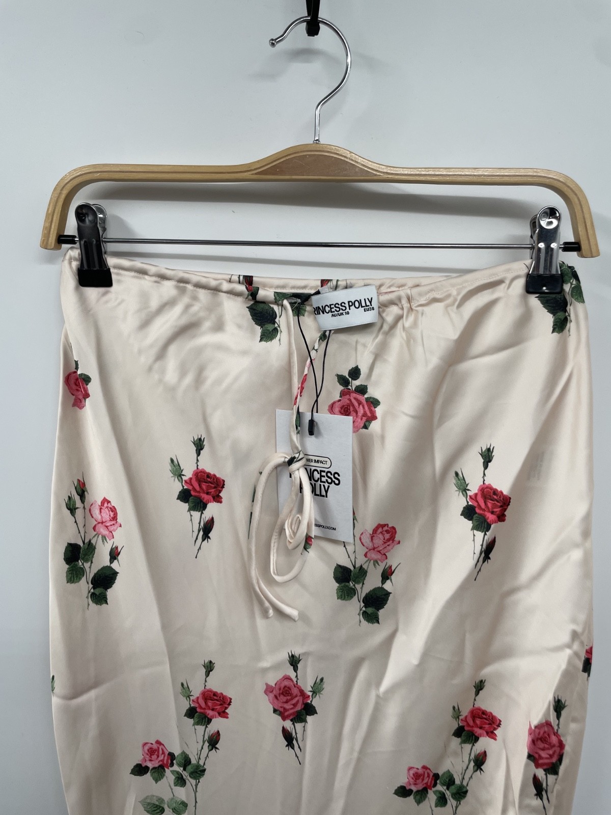 Princess Polly Alegria Maxi Skirt Women's 6 Cream Floral Tir-Waist Cottage NWT
