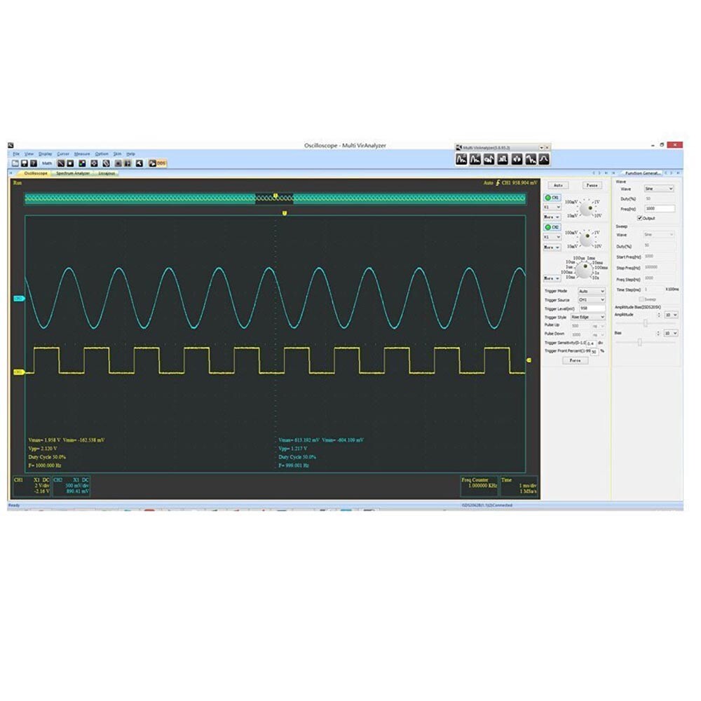 ISDS220A 2 IN 1 Virtual PC USB virtual Digital oscilloscop+Spectrum analyzers