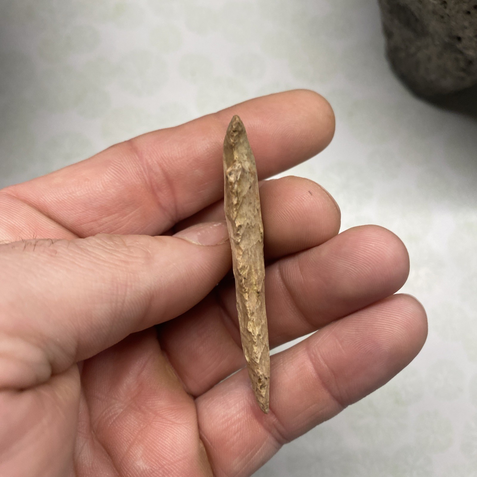 MLC s8221 2 1/2” Archaic Pinetree Arrowhead Wisconsin Stone Artifact