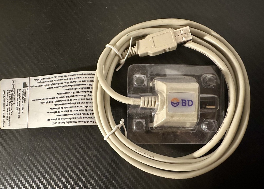OEM BD Blood glucose meter replacement USB interface cable #322085 *NEW*