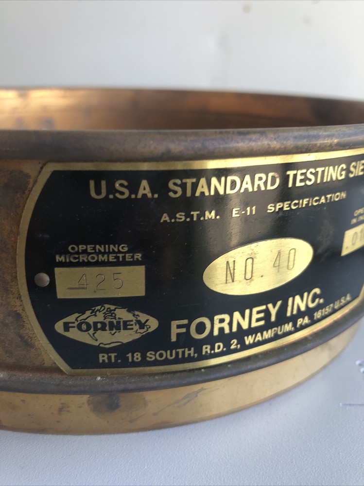 FORNEY No. 40; 425 μm/0.0165” USA Standard Testing Sieve