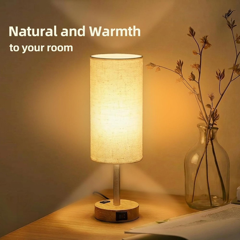 Table Lamp for Nightstand, High-Sensitivity Touch, 3-Level Dimmable Bedside Lamp