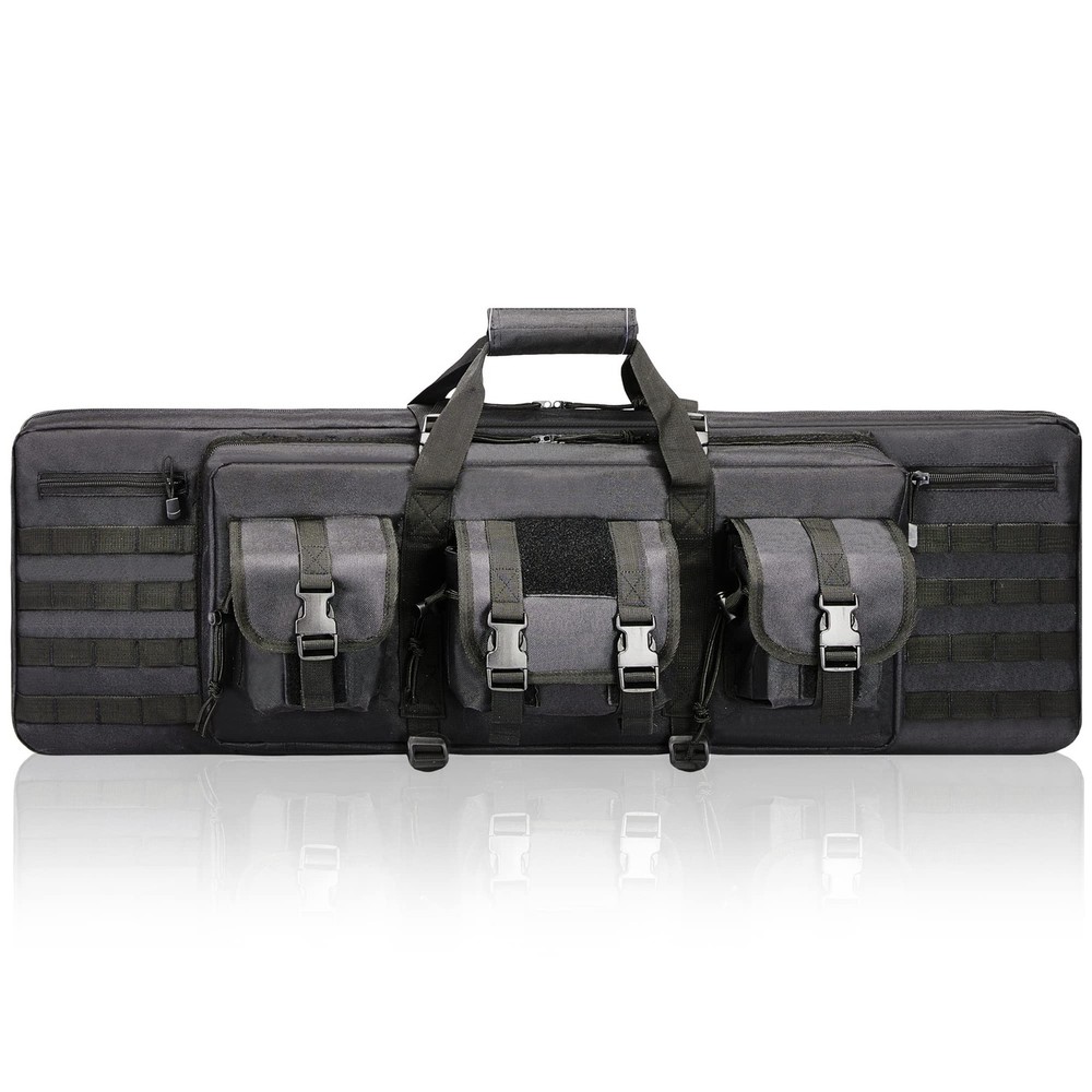 DULCE DOM Double Rifle Case, Soft Tactical Backpack for 42"x 12", Black