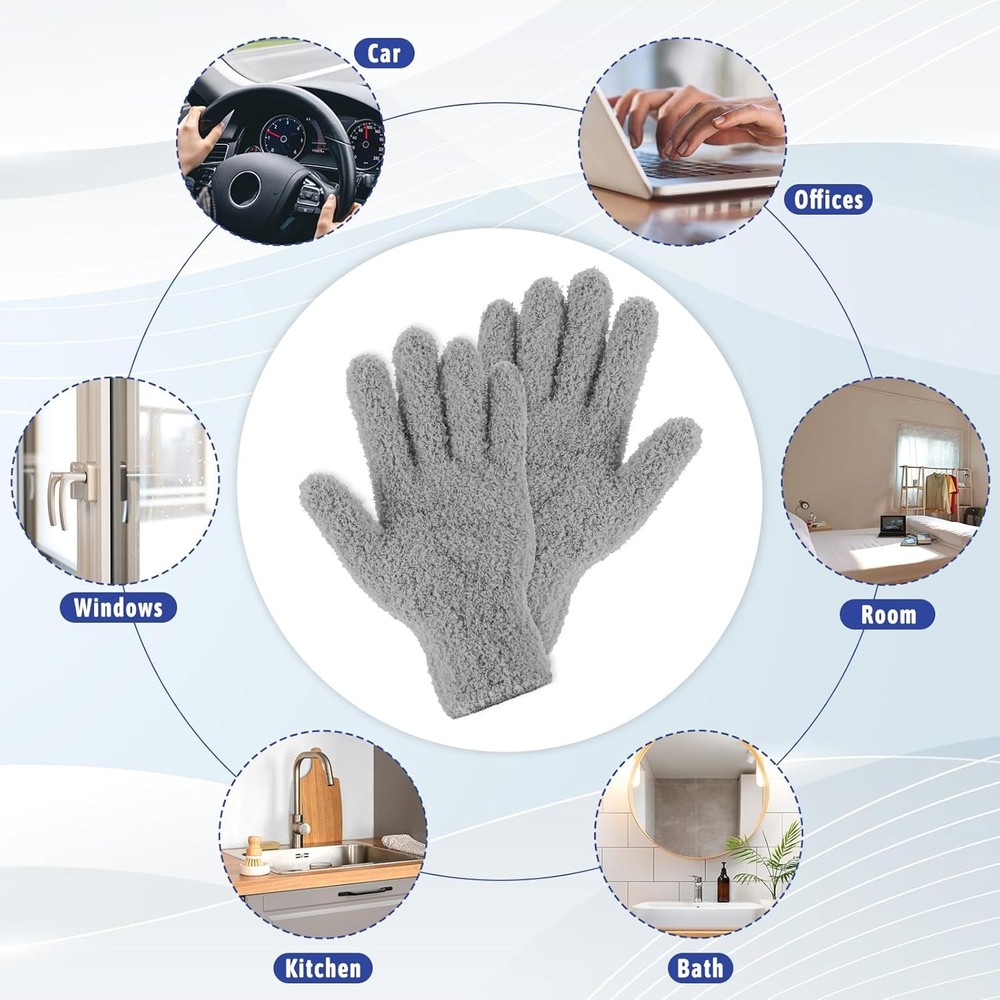 Microfiber Gloves Reusable Microfiber Dusting Gloves Washable Plant Gloves Micro
