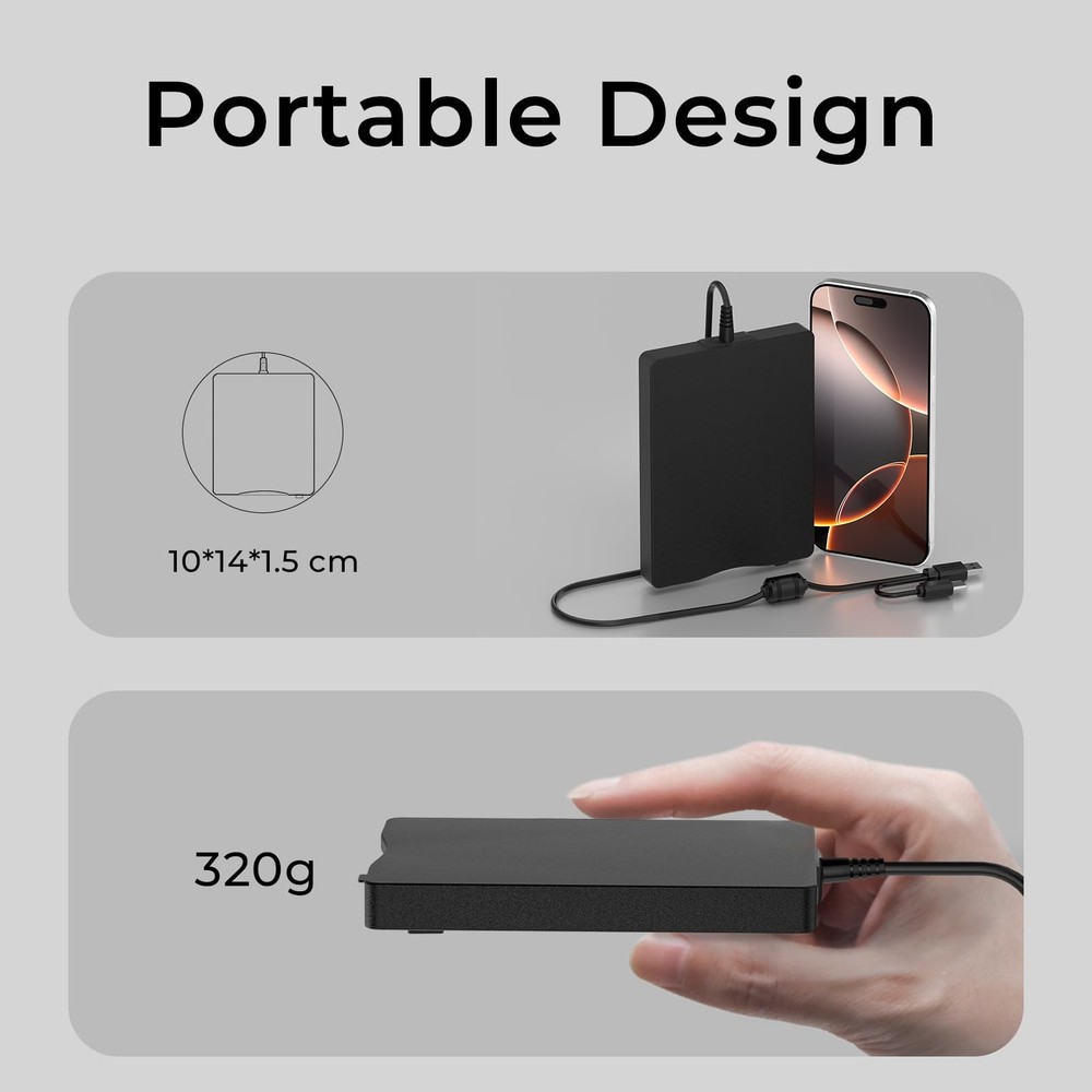 USB Floppy Drive External 3.5" USB & Type-C Floppy Disk Reader External Flopp...