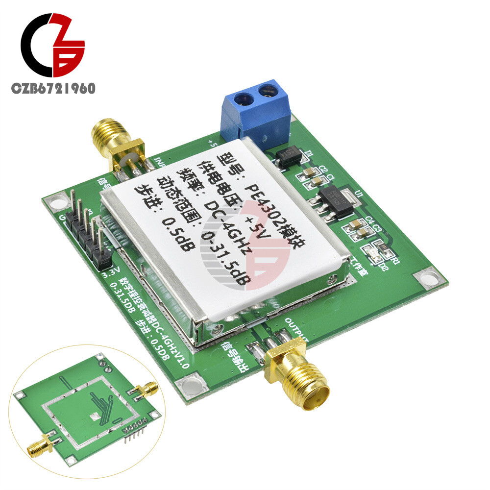 PE4302 Digital RF Step Attenuator Module High Linearity 4GHz 0.5dB RF DSA