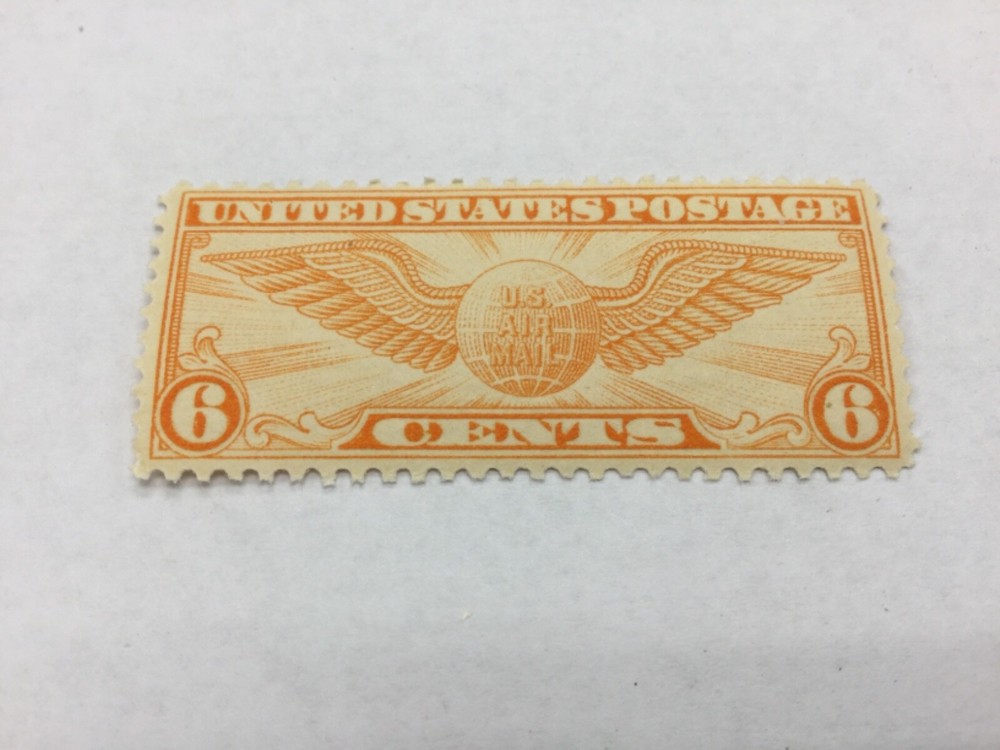 1934 Winged Globsl Airmail Stamp US C19 Mint 6¢