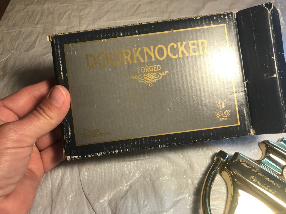 Solid Brass Forged Door Knocker ~ Engraved