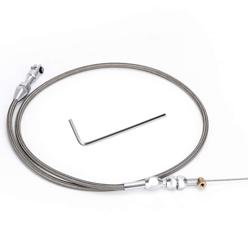 PQY 36" Stainless Braided LS Throttle Cable Kit Adjustable Accelerator Chevy