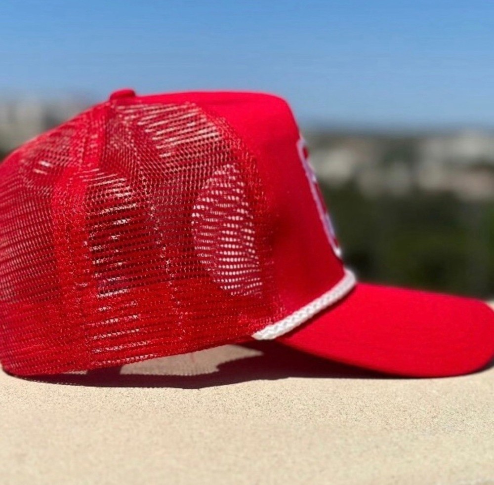 Red Trucker Rope Hat