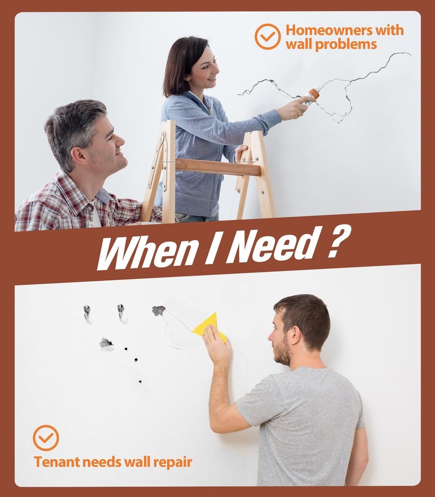 Drywall Repair Kit,Wall Patch Repair Kit,2 Pack Wall Patching Agent,Simple Fi...