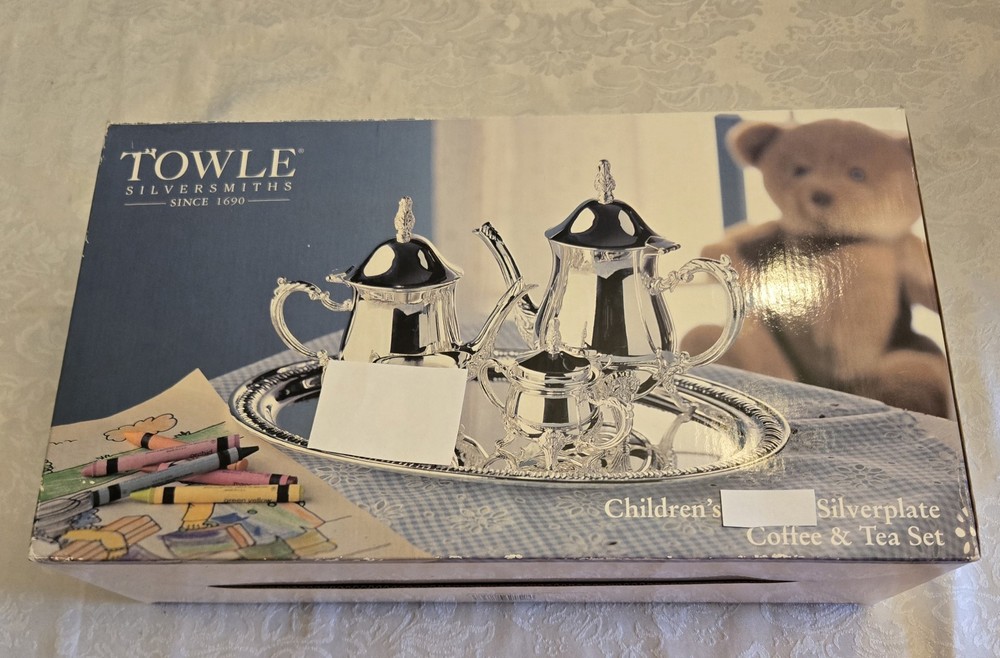 Vintage Towle Childs 4 Piece Silverplated Tea Set  (Missing Creamer)
