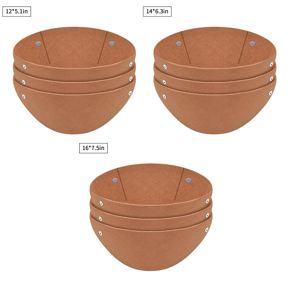 3Pcs Round Hanging Basket Liners Felt Replacements Inserts for Hanging Baskets
