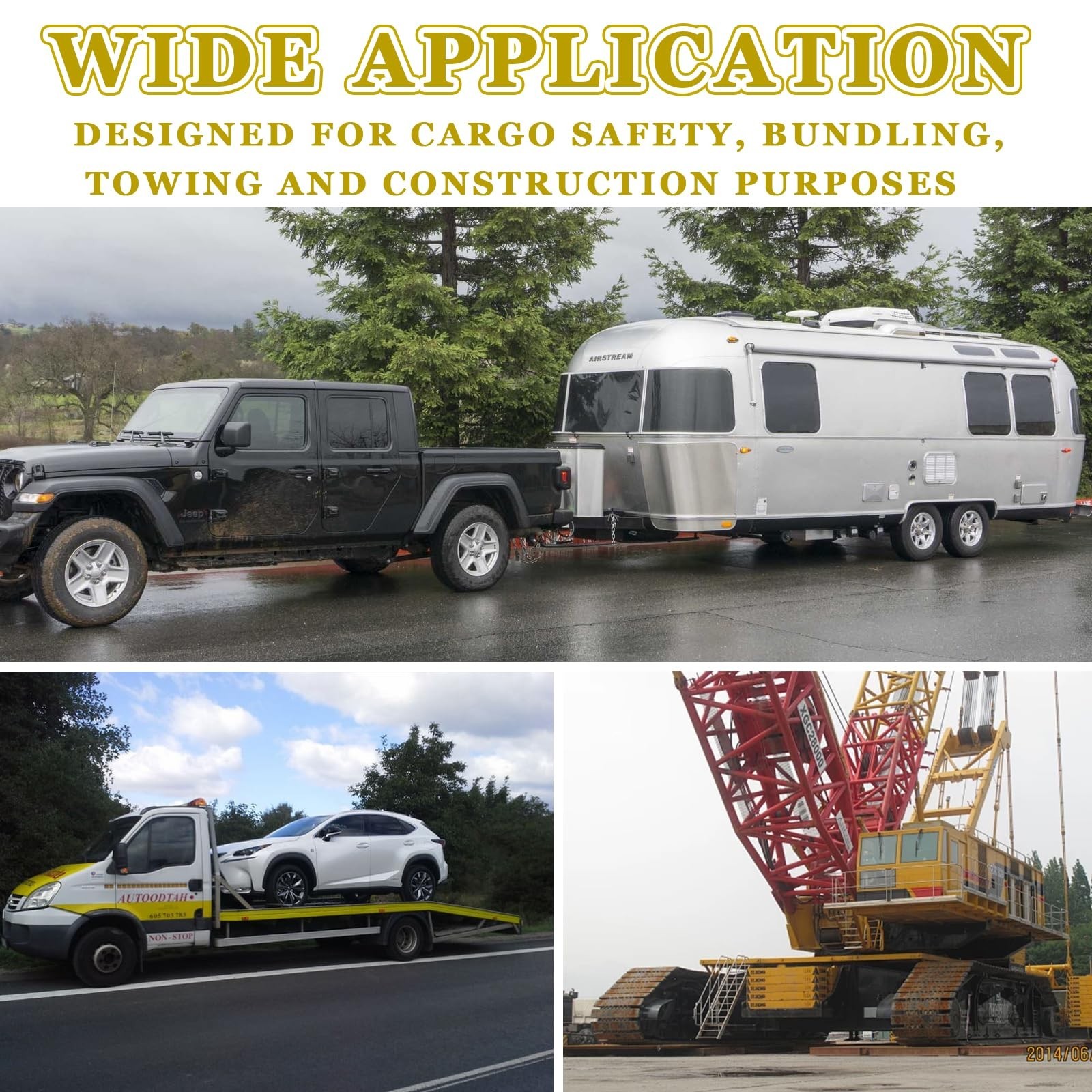 JMIATRY 2 Packs 15 inches J Hooks Towing G70 Steel Heavy Duty Towing J Hook Y...