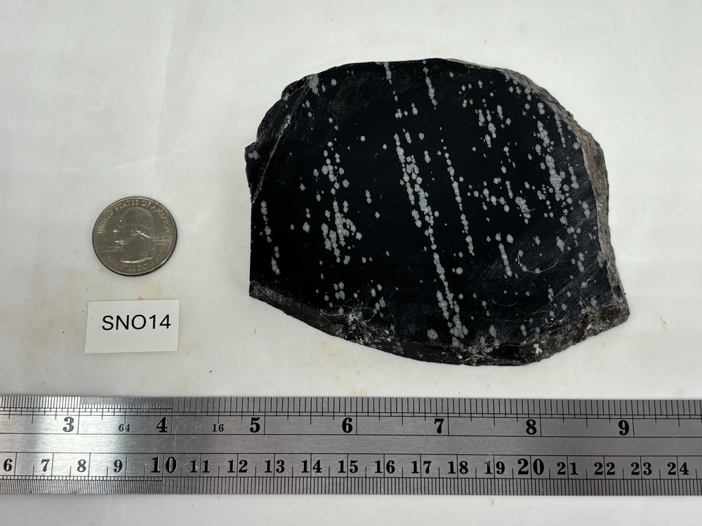 Snowflake Obsidian Slab Lapidary Cabbing Knapping Combo ship avail