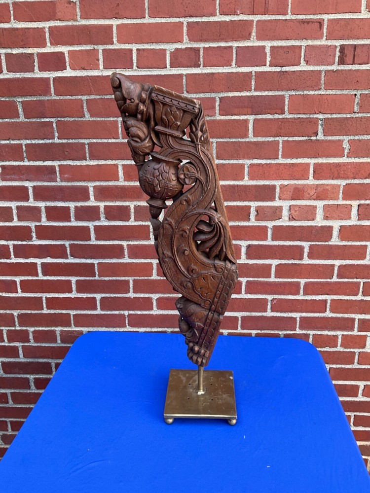 Antique Carved Architectural Element On Stand