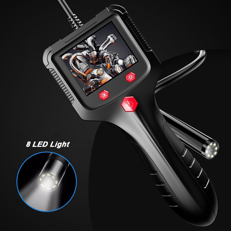 8mm LED Handheld Industrial Borescope Endoscope 2.4" Inspection Snake Camera