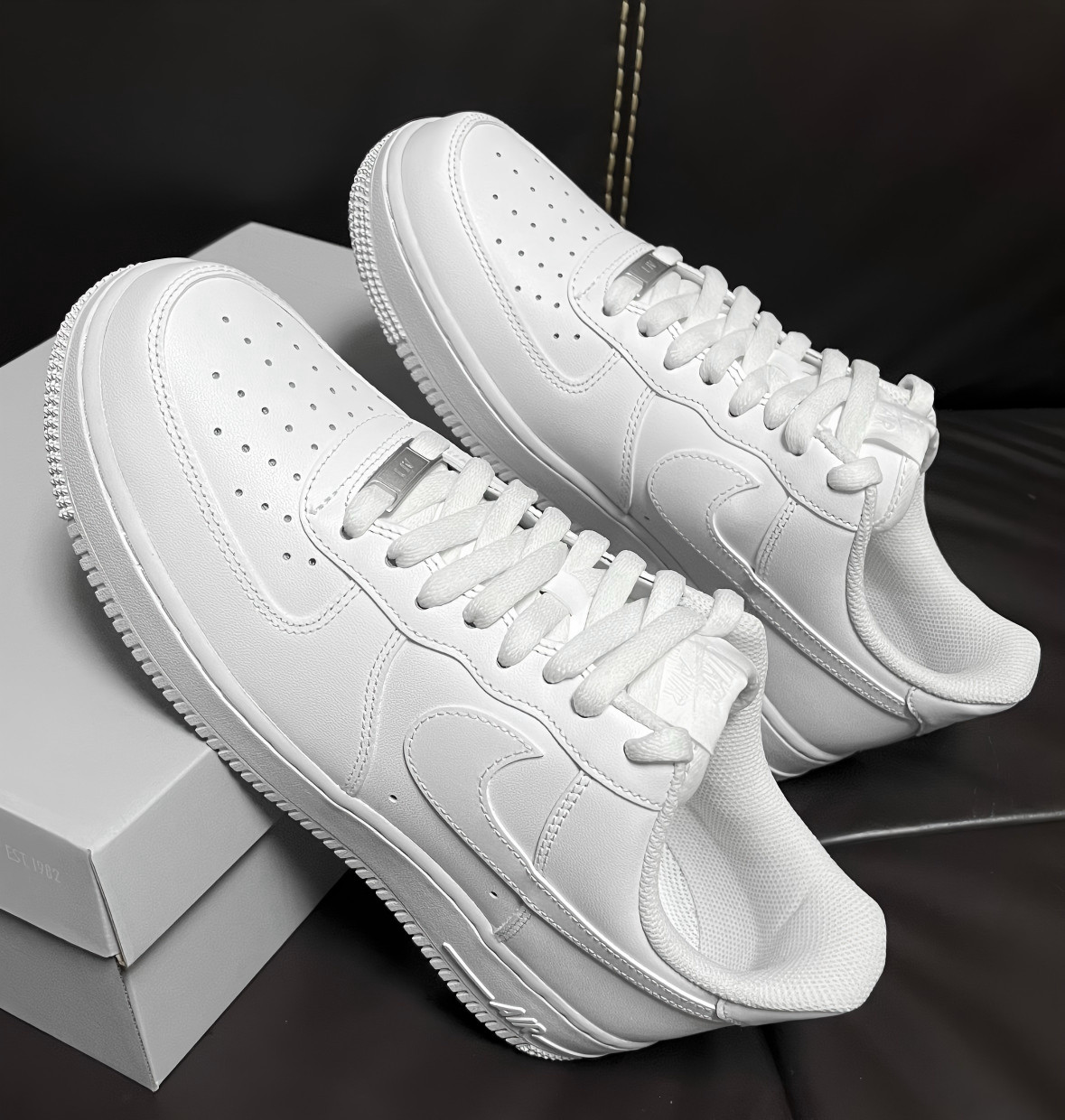 Nike Air Force 1 "Triple White" Low Top Classic Sneakers-White