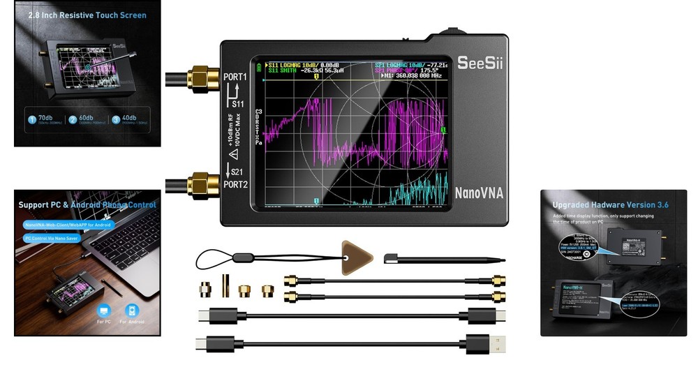 All-in-One Vector Network Analyzer with Data Storage and Touchscreen Control