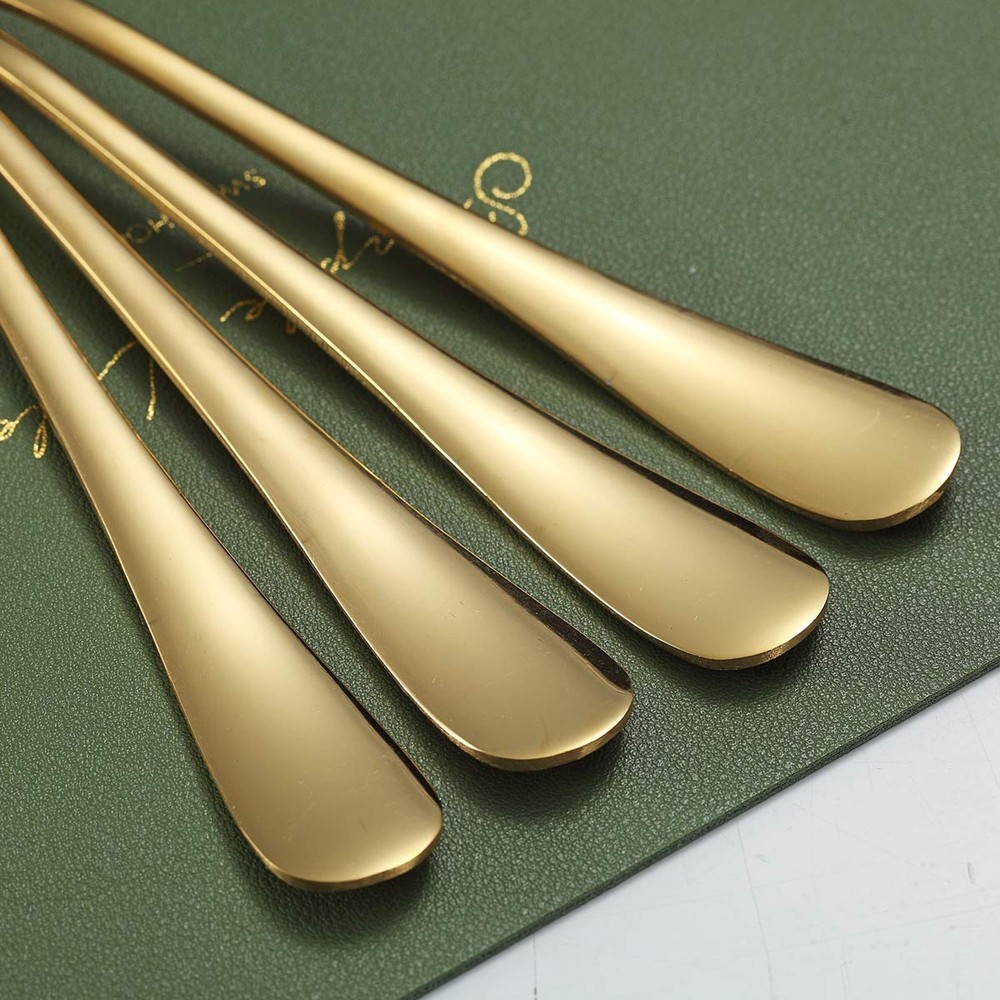 Gold Serving Spoons 4 Pieces, Kyraton Titanium Plating Serving Spoon, Include...