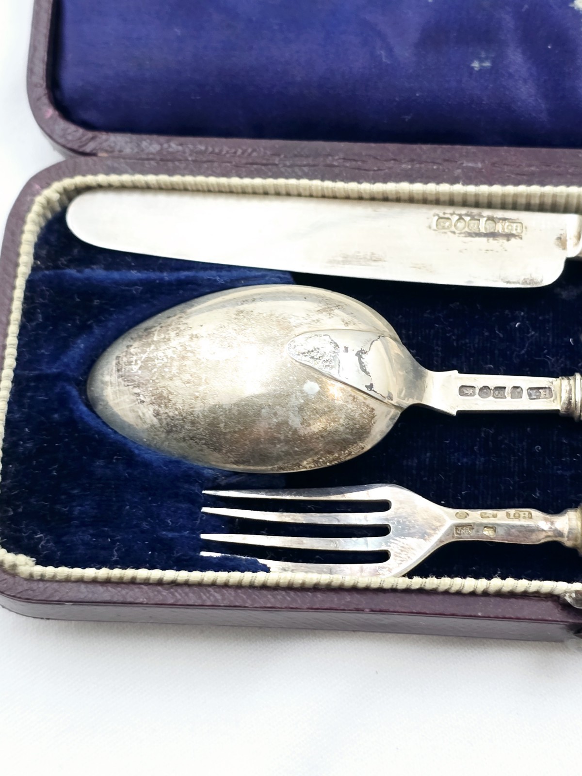 Antique English Sterling Christening Set