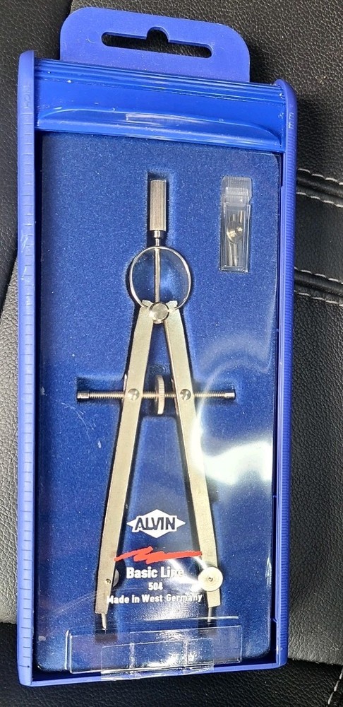 Alvin Basic-Line 504 Compass Draftsman Kit, W. Germany, Never Used Still in Case