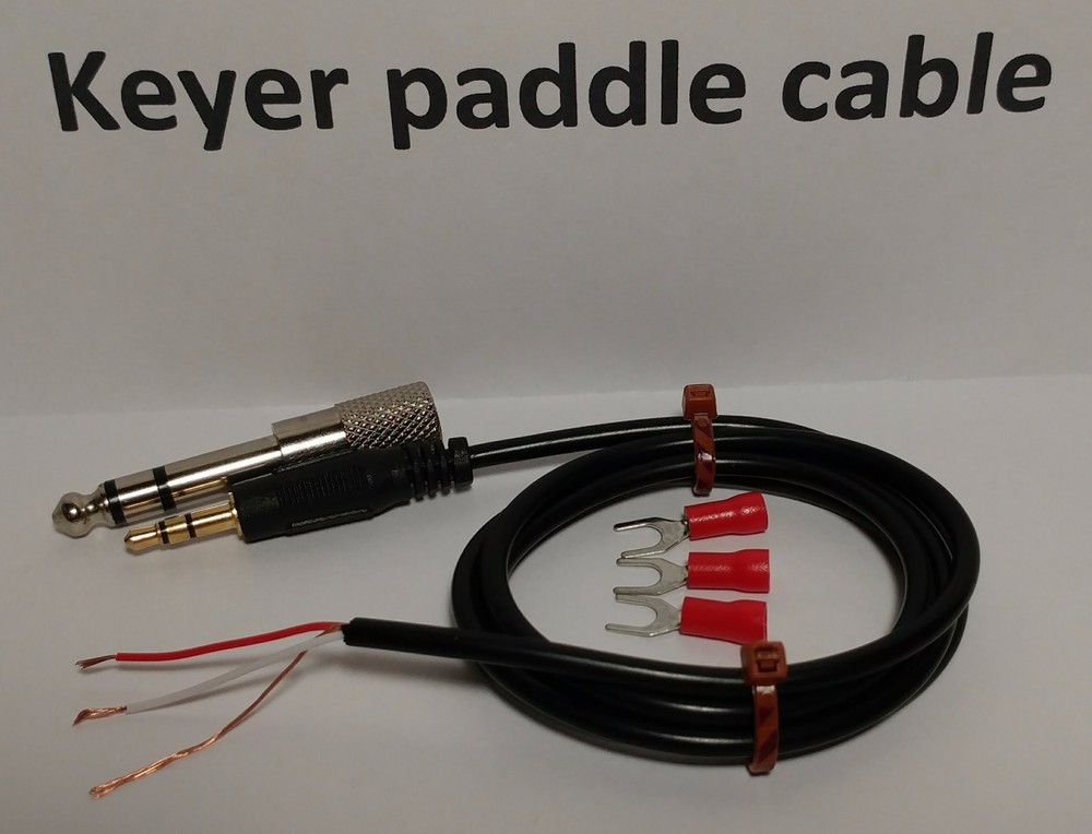 CW Keyer paddle Cable Straight key Morse code 1/4" (6.35mm) 1/8" 3.5mm 18 inches