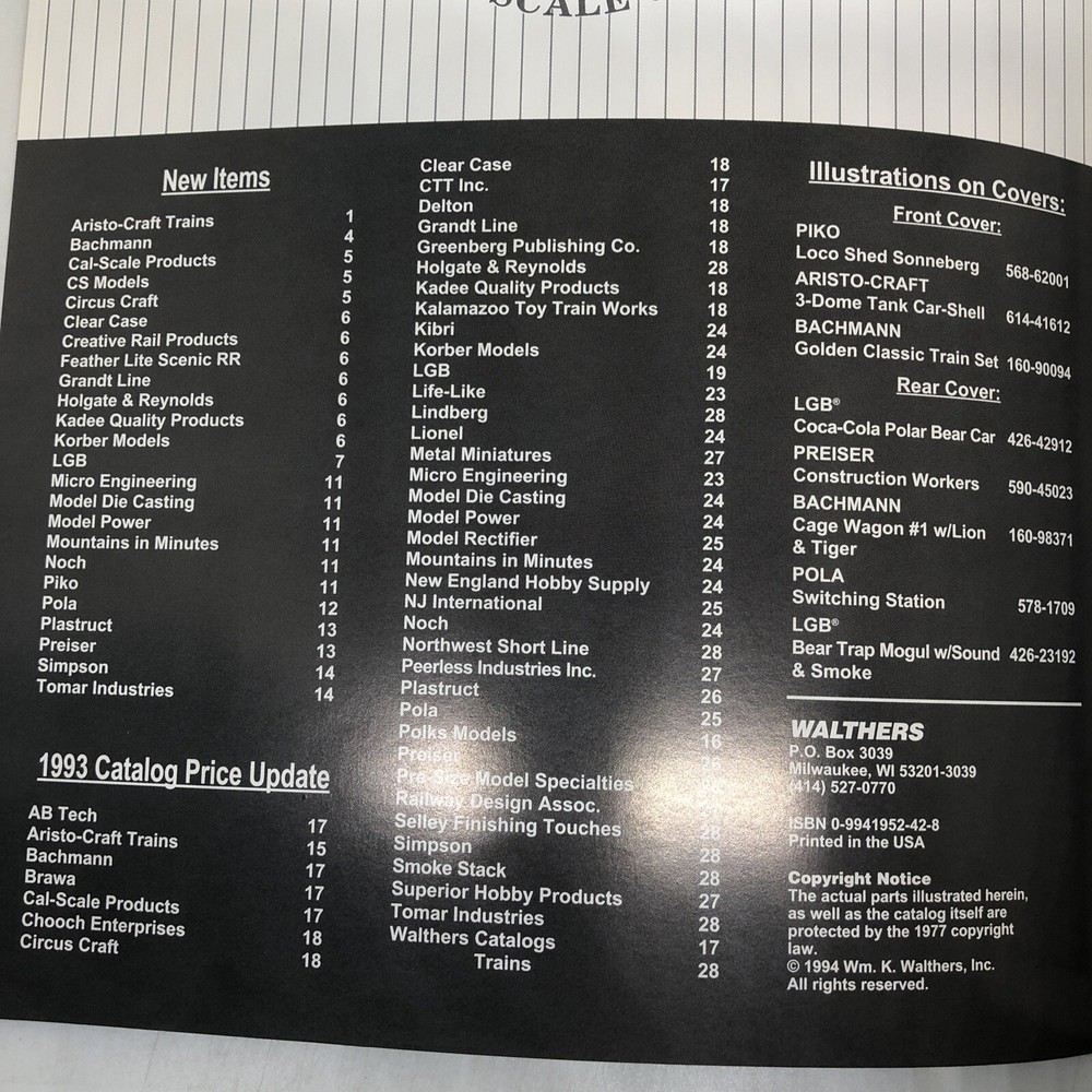 Walthers Large Scale Update 1995