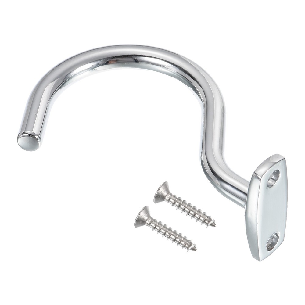 Bridge stick and ball rack hooks, with fixing screws, silver