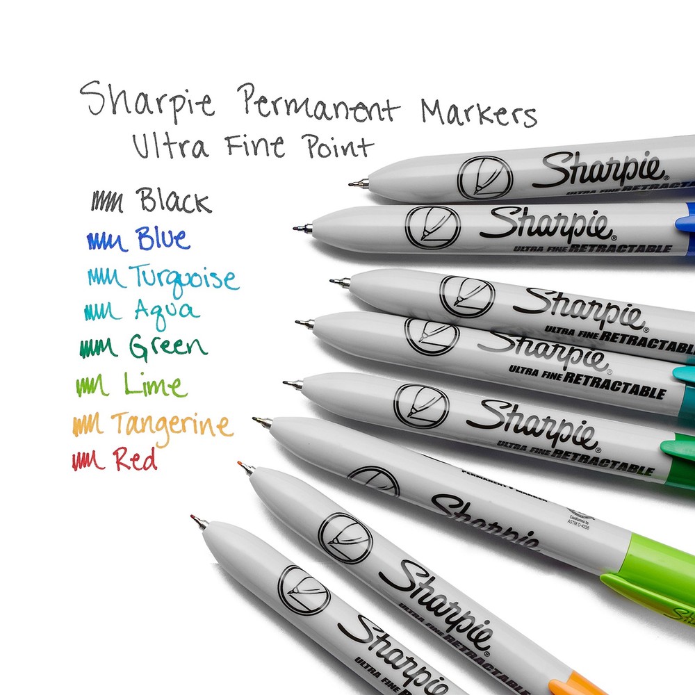 Ultra Fine Point Permanent Markers, Assorted Colors, 8 Count, Retractable