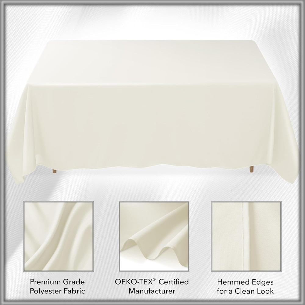 90 X 156 Inch Rectangular Tablecloth, Washable Polyester Fabric Table Cloth for