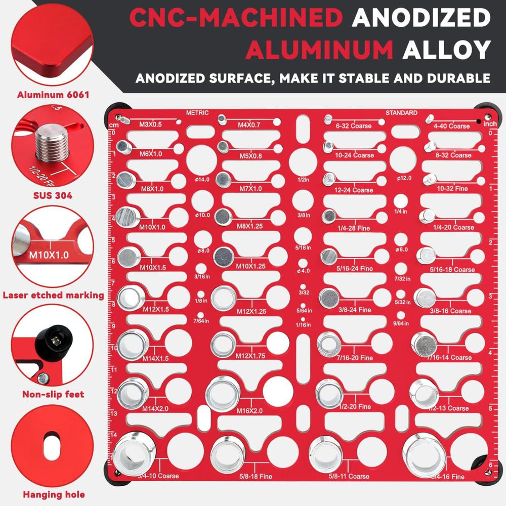 55 Nut and Bolt Thread Checker Thread Checker Standard and Metric