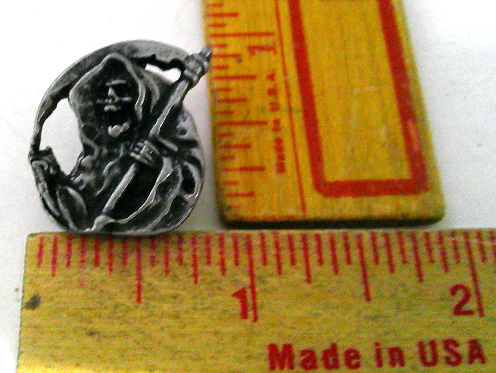 Grim Reaper pin old biker vest hat collectible vintage "Death Skull" pinback