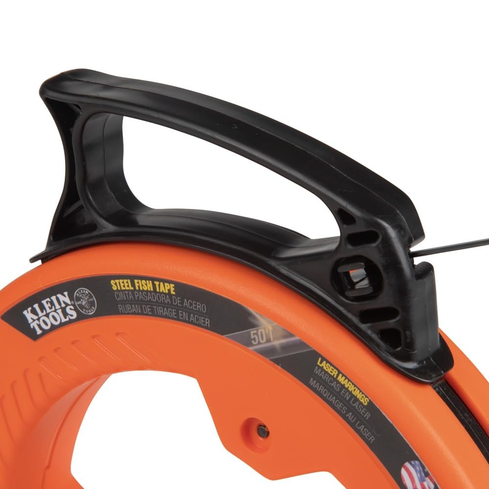 Klein Tools 56331 50-Foot Steel Fish Tape Wire Puller Double Loop Tip