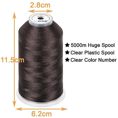 2 Pack Polyester Huge Spools Threads for Embroidery Machines Sewing