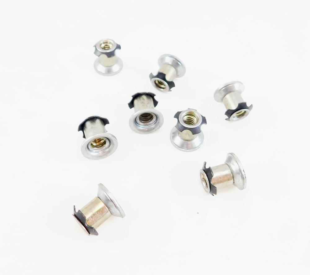8 Pack Threaded Star Type 5/8"(OD) Round Tubing Insert 1/4-20 Threads  S72-204