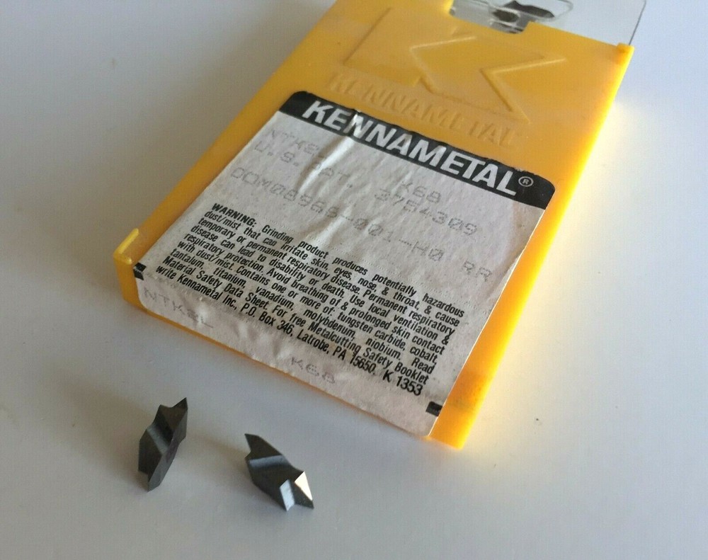 KENNAMETAL NTK2L THREADING KC68 INSERTS...(5) INSERTS AS SHOWN.