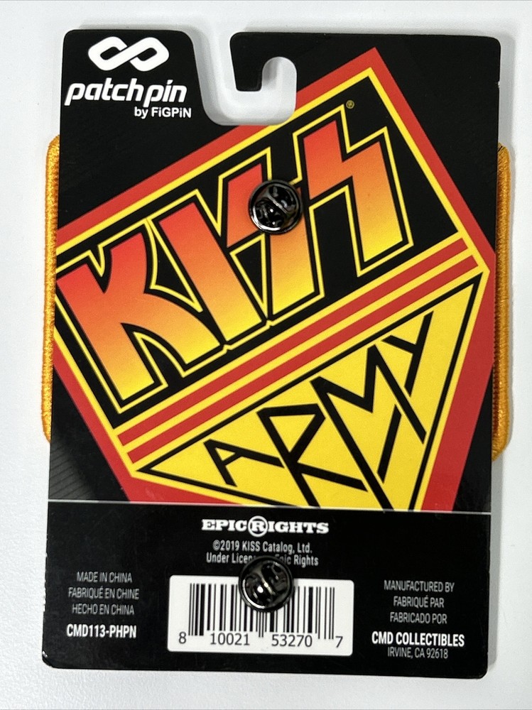 KISS Army Patch Pin No Iron Needed Embroidered Figpin 2019