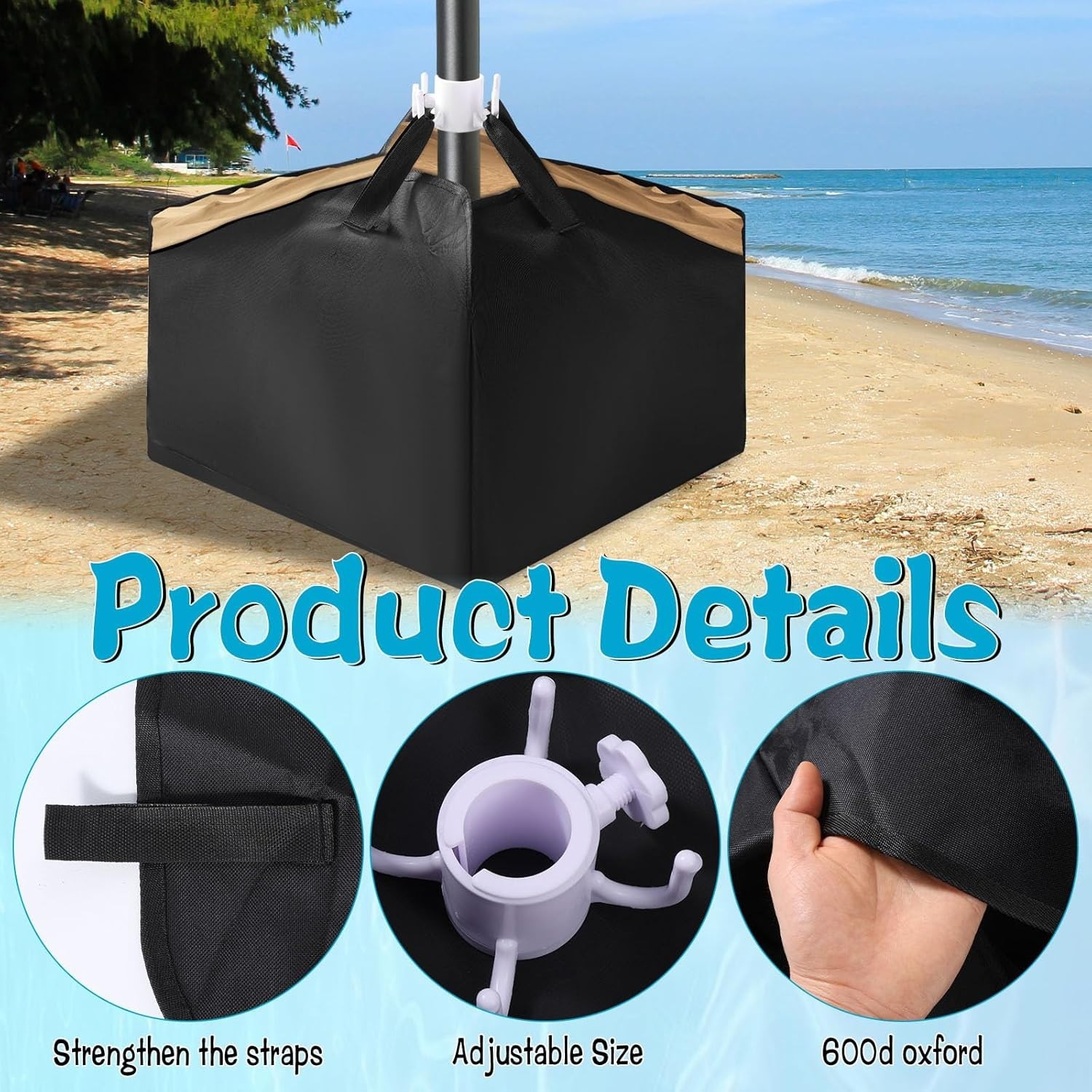 Beach Umbrella Base Fillable Umbrella Weights Sand Bags Heavy Duty- FAST SHIP
