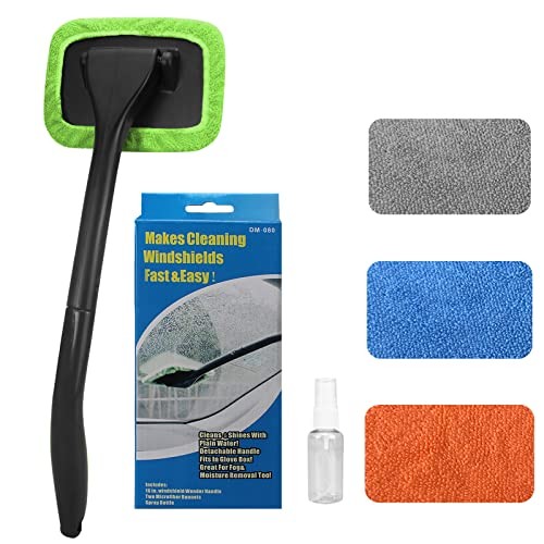 Car Windshield Cleaning Tool, Windshield Cleaner with 4 Washable and Reusable